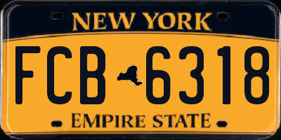NY license plate FCB6318