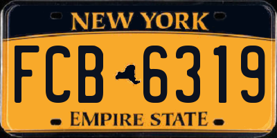 NY license plate FCB6319