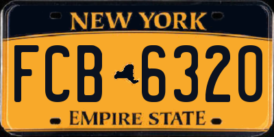 NY license plate FCB6320