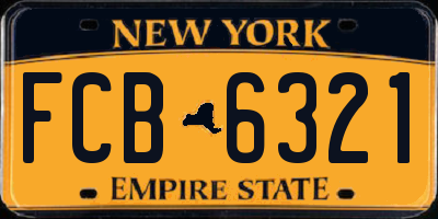 NY license plate FCB6321