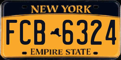 NY license plate FCB6324