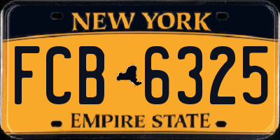 NY license plate FCB6325