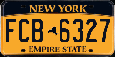 NY license plate FCB6327