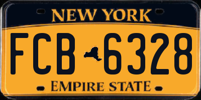 NY license plate FCB6328