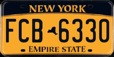 NY license plate FCB6330