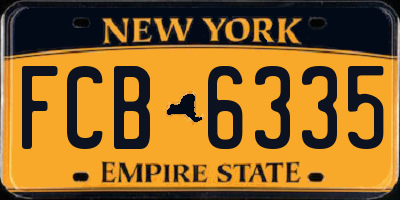 NY license plate FCB6335