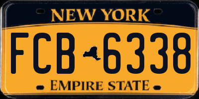 NY license plate FCB6338