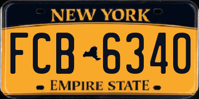 NY license plate FCB6340
