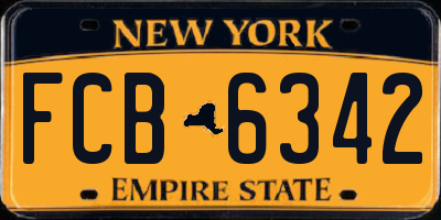 NY license plate FCB6342