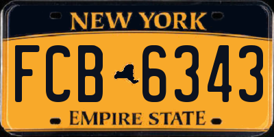 NY license plate FCB6343