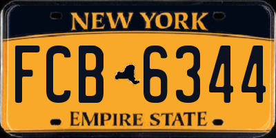 NY license plate FCB6344