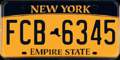 NY license plate FCB6345