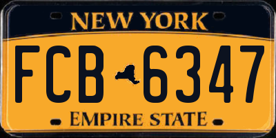 NY license plate FCB6347