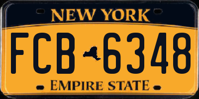NY license plate FCB6348