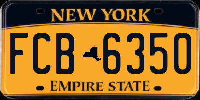 NY license plate FCB6350