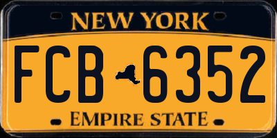 NY license plate FCB6352
