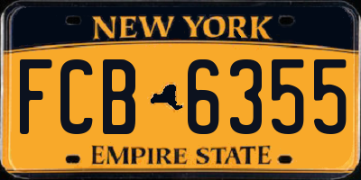NY license plate FCB6355