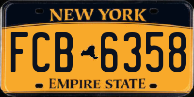 NY license plate FCB6358