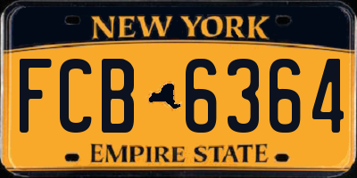 NY license plate FCB6364