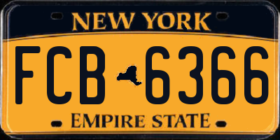 NY license plate FCB6366