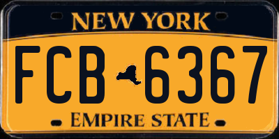 NY license plate FCB6367