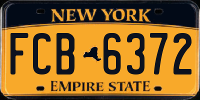 NY license plate FCB6372