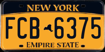 NY license plate FCB6375