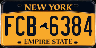 NY license plate FCB6384