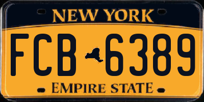 NY license plate FCB6389