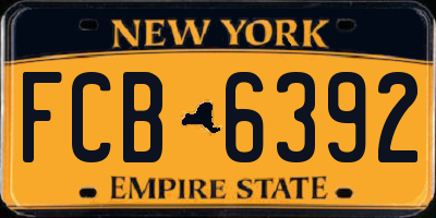 NY license plate FCB6392