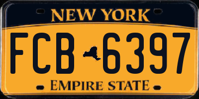NY license plate FCB6397