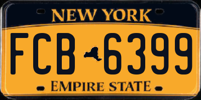 NY license plate FCB6399