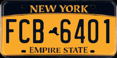 NY license plate FCB6401