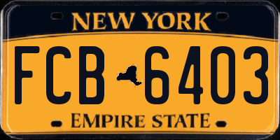 NY license plate FCB6403