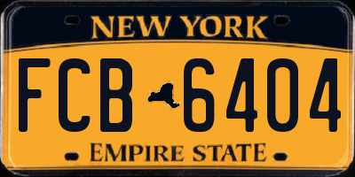 NY license plate FCB6404