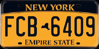 NY license plate FCB6409