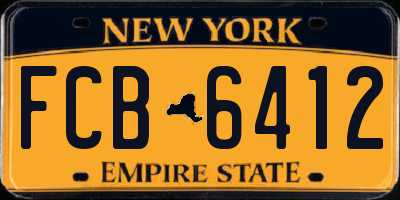 NY license plate FCB6412