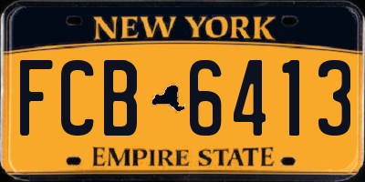 NY license plate FCB6413