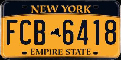 NY license plate FCB6418