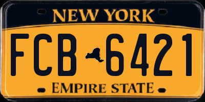 NY license plate FCB6421