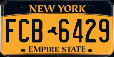 NY license plate FCB6429