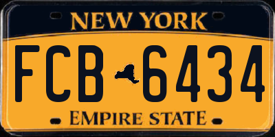 NY license plate FCB6434