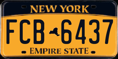 NY license plate FCB6437