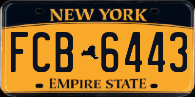 NY license plate FCB6443