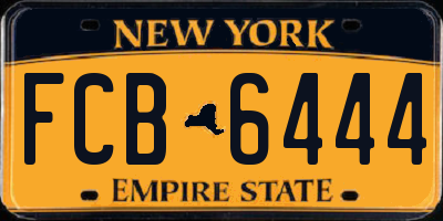 NY license plate FCB6444