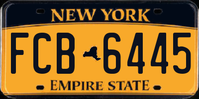 NY license plate FCB6445