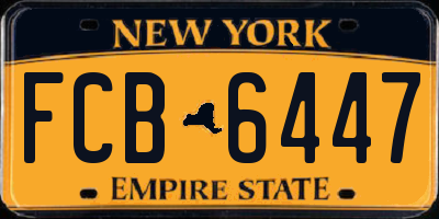 NY license plate FCB6447