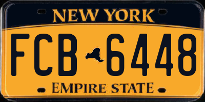 NY license plate FCB6448