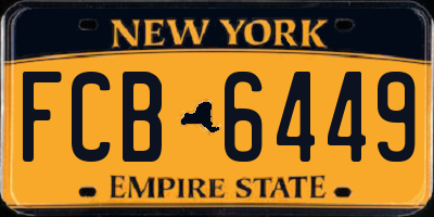 NY license plate FCB6449