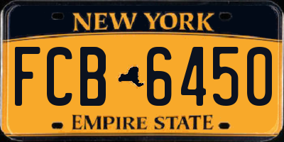 NY license plate FCB6450